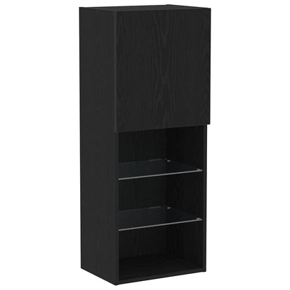 TV Cabinet Set Black Oak 40.5 x 30 x 102 cm Engineered Wood