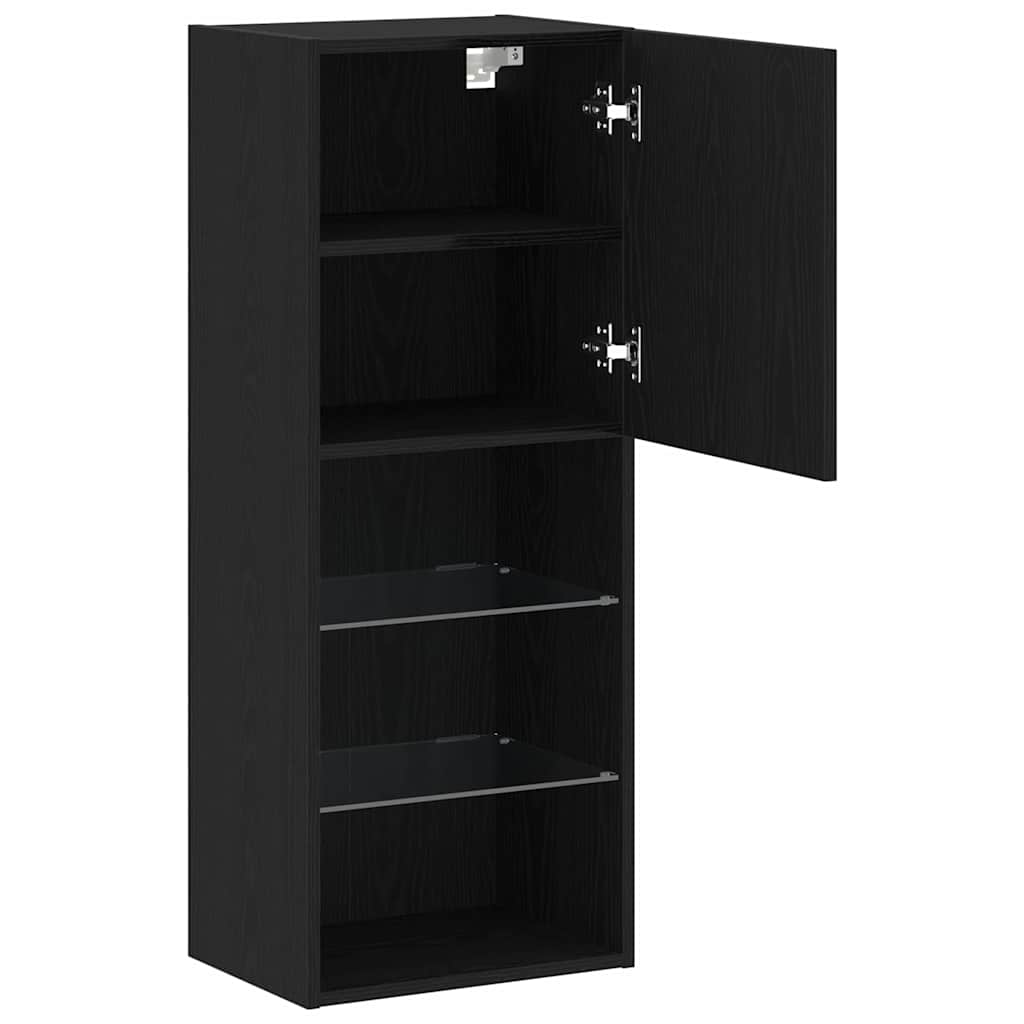 TV Cabinet Set Black Oak 40.5 x 30 x 102 cm Engineered Wood