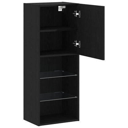 TV Cabinet Set Black Oak 40.5 x 30 x 102 cm Engineered Wood