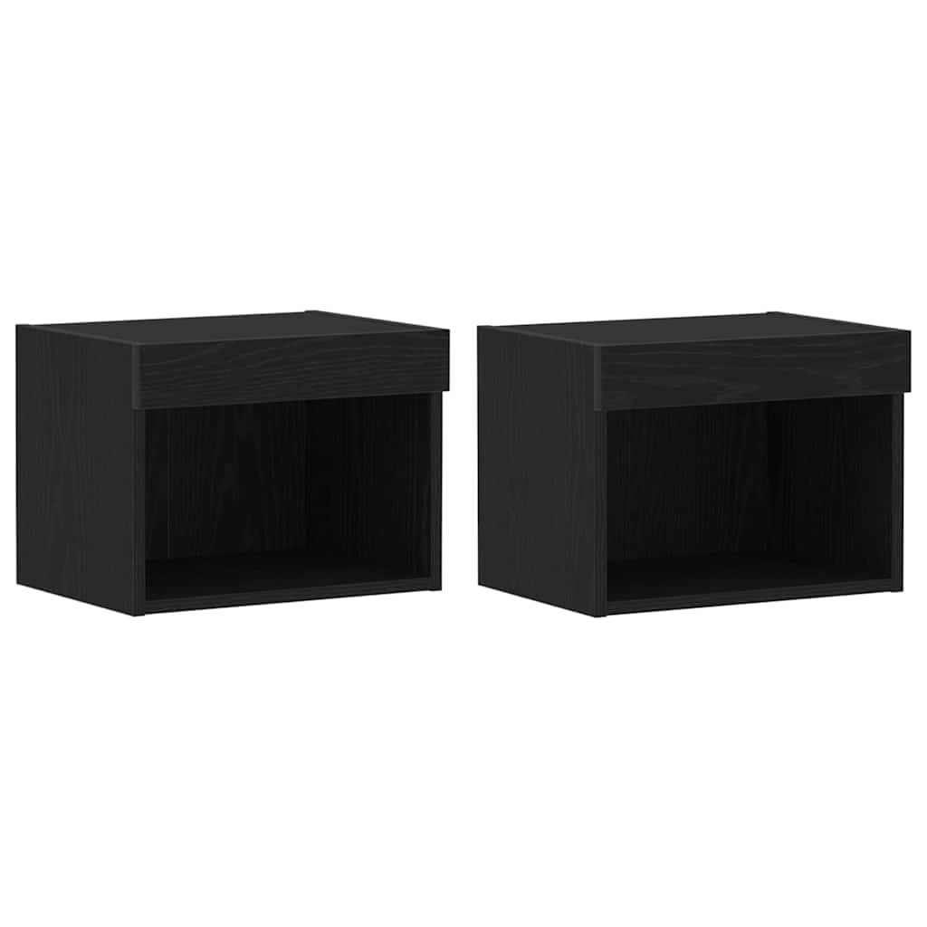 TV Cabinet Set 2 pcs Black Oak 40 x 30 x 30 cm Engineered Wood