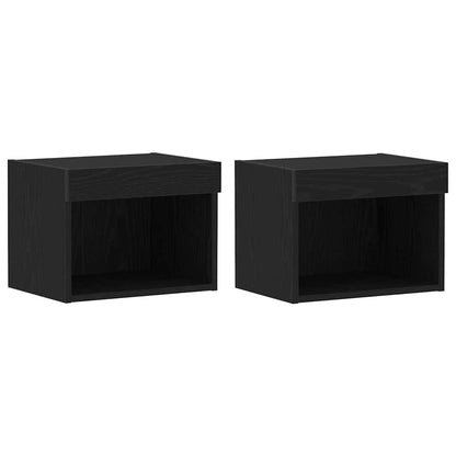 TV Cabinet Set 2 pcs Black Oak 40 x 30 x 30 cm Engineered Wood