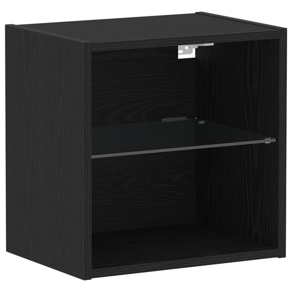 TV Cabinet Set 2 pcs Black Oak 40 x 30 x 30 cm Engineered Wood