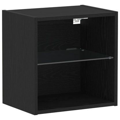 TV Cabinet Set 2 pcs Black Oak 40 x 30 x 30 cm Engineered Wood