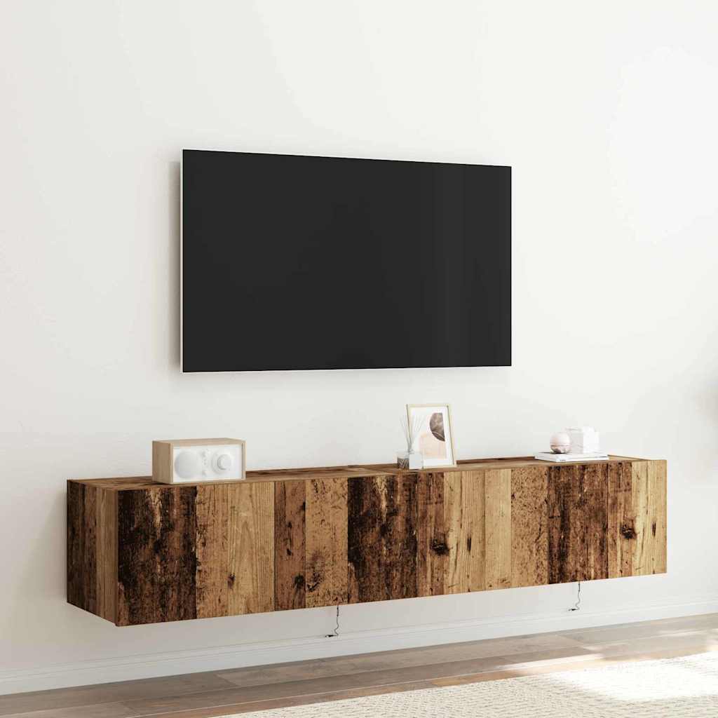 TV Wall Cabinet 2 pcs Old Wood 80 x 35 x 31 cm Engineered Wood