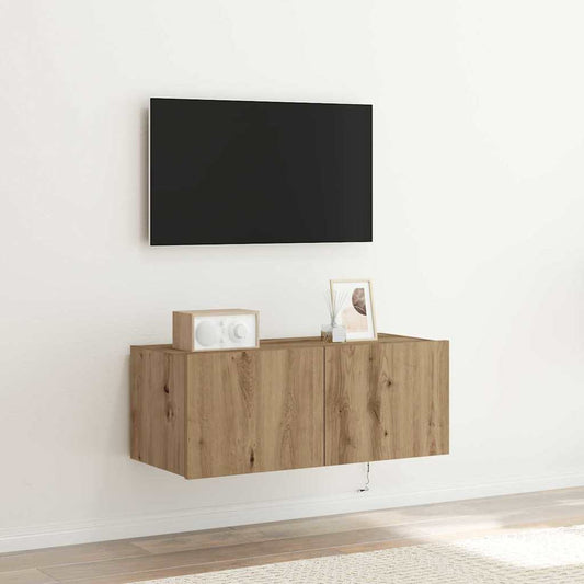 TV Wall Cabinet Artisan Oak 80 x 35 x 31 cm Engineered Wood