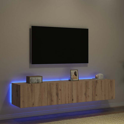 TV Wall Cabinet Wall-mounted 2 pcs Artisan Oak 80 x 35 x 31 cm
