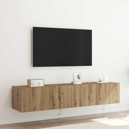 TV Wall Cabinet Wall-mounted 2 pcs Artisan Oak 80 x 35 x 31 cm