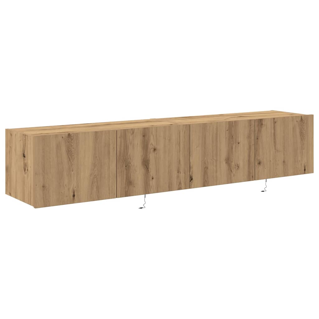 TV Wall Cabinet Wall-mounted 2 pcs Artisan Oak 80 x 35 x 31 cm