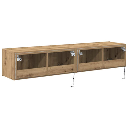TV Wall Cabinet Wall-mounted 2 pcs Artisan Oak 80 x 35 x 31 cm