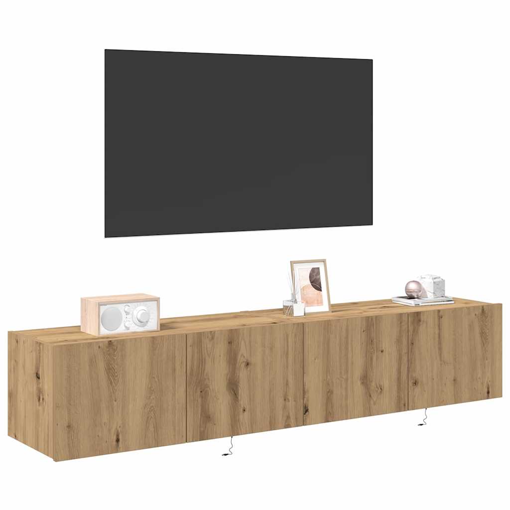 TV Wall Cabinet Wall-mounted 2 pcs Artisan Oak 80 x 35 x 31 cm