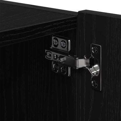 TV Wall Cabinet Black Oak 80 x 35 x 31 cm Engineered Wood