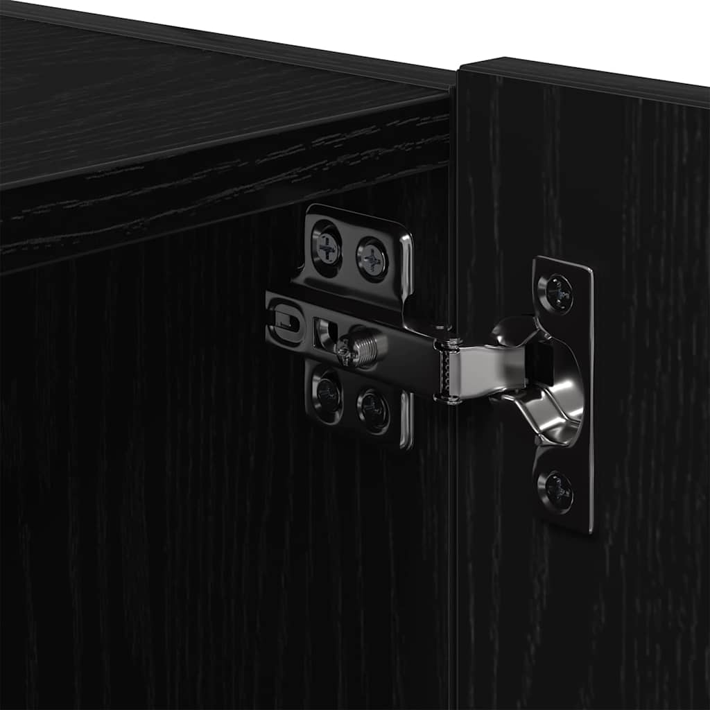 TV Wall Cabinet 2 pcs Black Oak 80 x 35 x 31 cm Engineered Wood