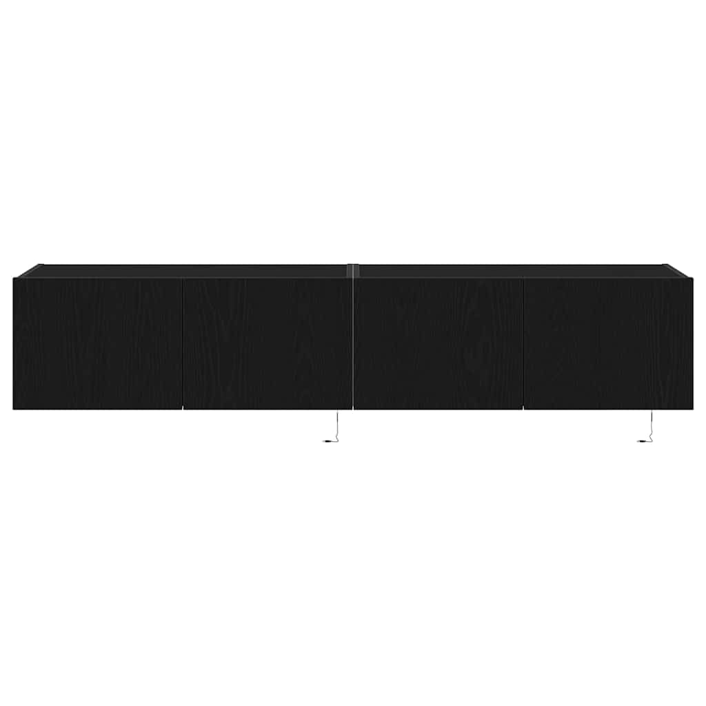TV Wall Cabinet 2 pcs Black Oak 80 x 35 x 31 cm Engineered Wood