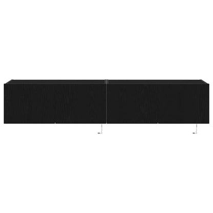 TV Wall Cabinet 2 pcs Black Oak 80 x 35 x 31 cm Engineered Wood