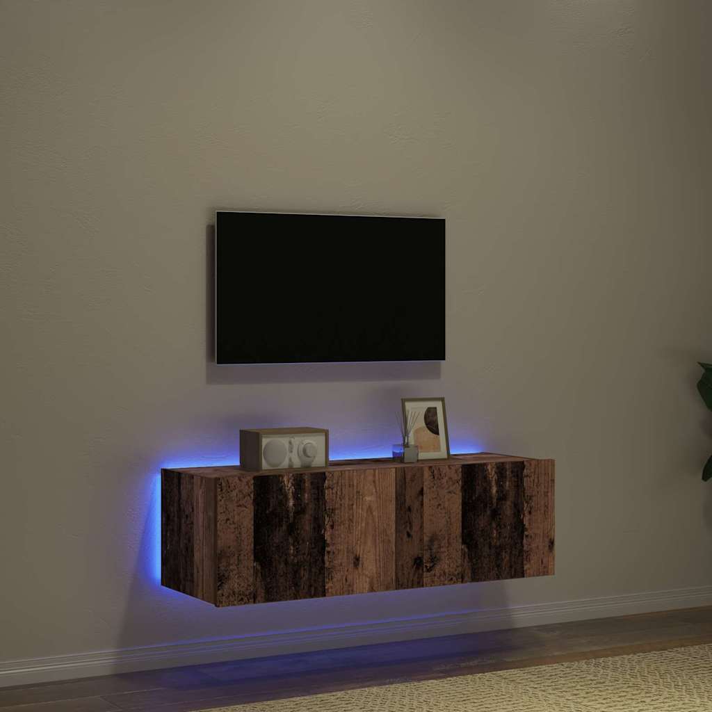 TV Wall Cabinet 2 pcs Old Wood 100 x 35 x 31 cm Engineered Wood