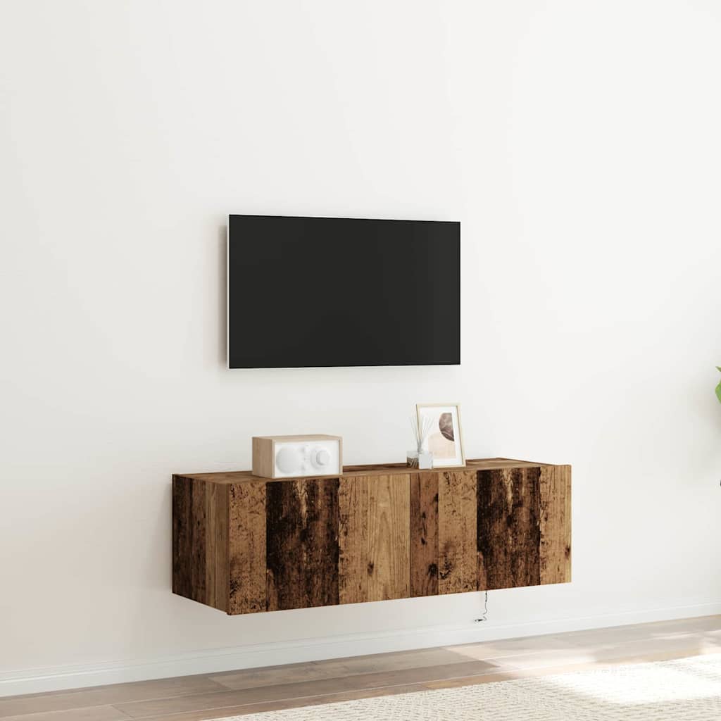 TV Wall Cabinet 2 pcs Old Wood 100 x 35 x 31 cm Engineered Wood