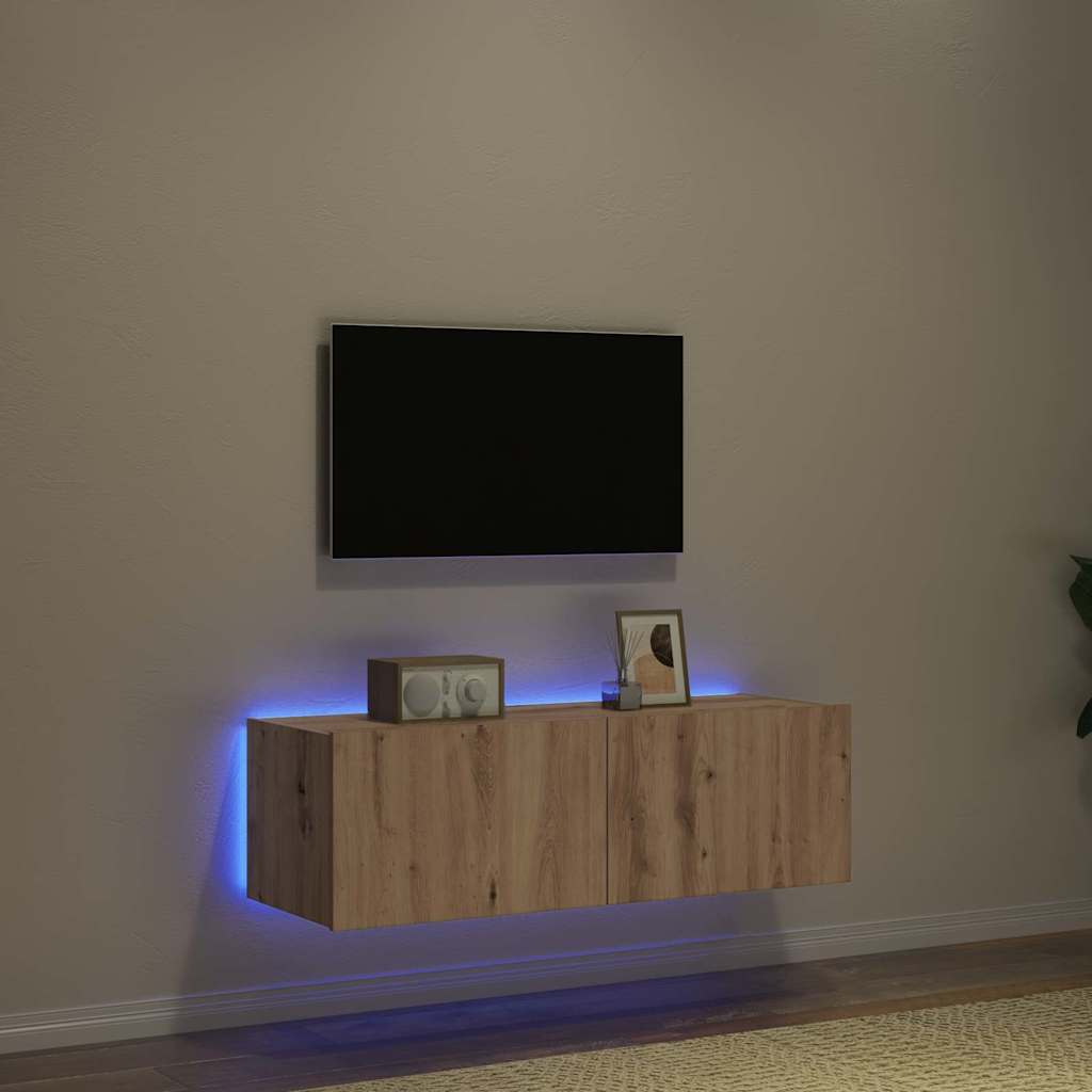 TV Wall Cabinet Artisan Oak 100 x 35 x 31 cm Engineered Wood