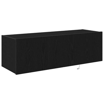 TV Wall Cabinet Wall-mounted 2 pcs Black Oak 100 x 35 x 31 cm