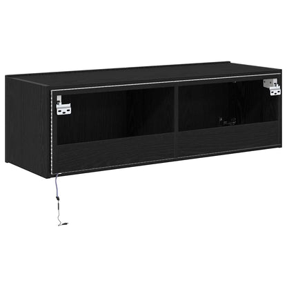 TV Wall Cabinet Wall-mounted 2 pcs Black Oak 100 x 35 x 31 cm