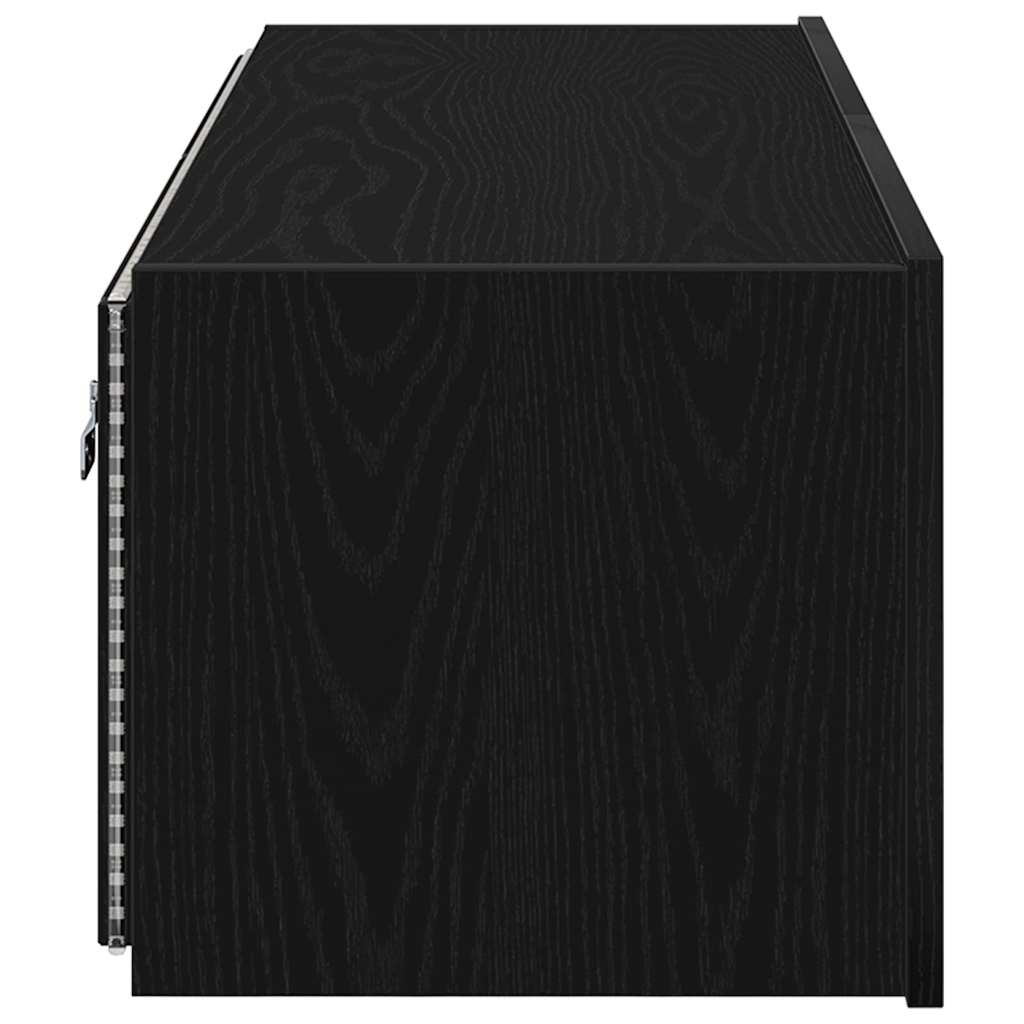 TV Wall Cabinet Wall-mounted 2 pcs Black Oak 100 x 35 x 31 cm