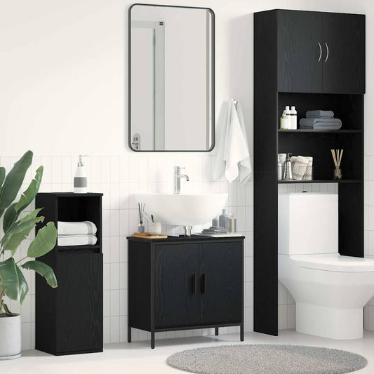Bathroom Sink Cabinet Black Oak 60 x 30 x 60 cm Engineered Wood