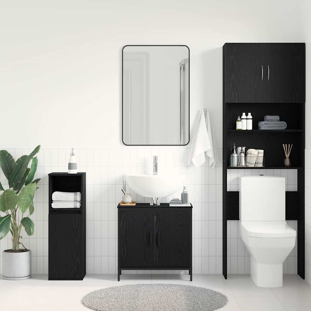 Bathroom Sink Cabinet Black Oak 60 x 30 x 60 cm Engineered Wood