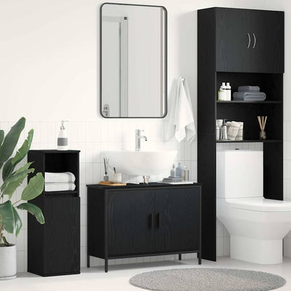 Bathroom Sink Cabinet Black Oak 80 x 30 x 60 cm Engineered Wood