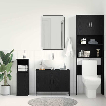 Bathroom Sink Cabinet Black Oak 80 x 30 x 60 cm Engineered Wood
