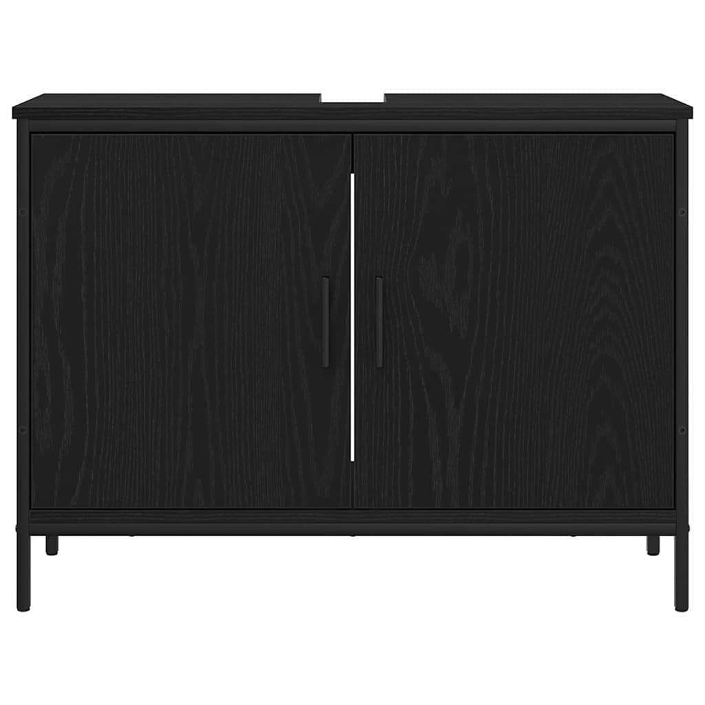 Bathroom Sink Cabinet Black Oak 80 x 30 x 60 cm Engineered Wood
