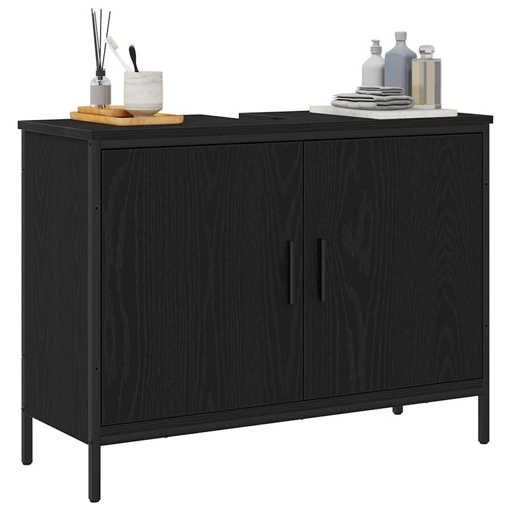 Bathroom Sink Cabinet Black Oak 80 x 30 x 60 cm Engineered Wood
