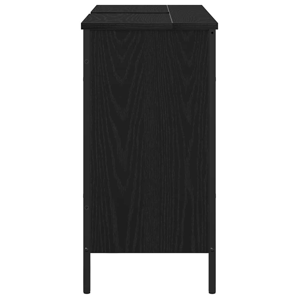 Bathroom Sink Cabinet Black Oak 80 x 30 x 60 cm Engineered Wood