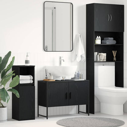 Bathroom Sink Cabinet Black Oak 80 x 30 x 60 cm Engineered Wood