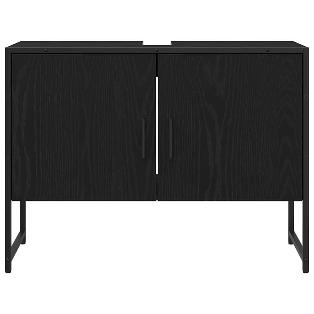Bathroom Sink Cabinet Black Oak 80 x 30 x 60 cm Engineered Wood