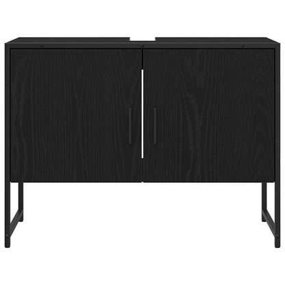 Bathroom Sink Cabinet Black Oak 80 x 30 x 60 cm Engineered Wood