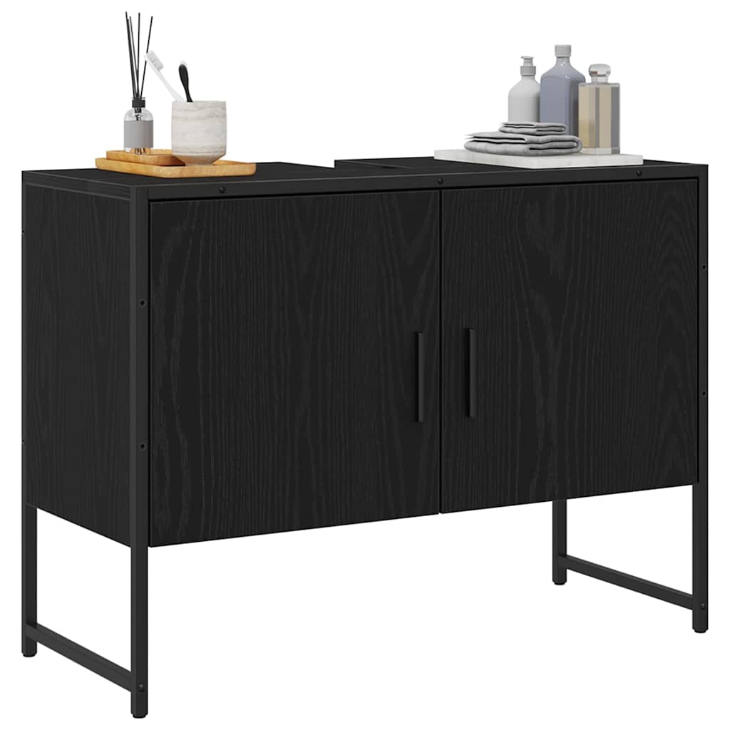 Bathroom Sink Cabinet Black Oak 80 x 30 x 60 cm Engineered Wood