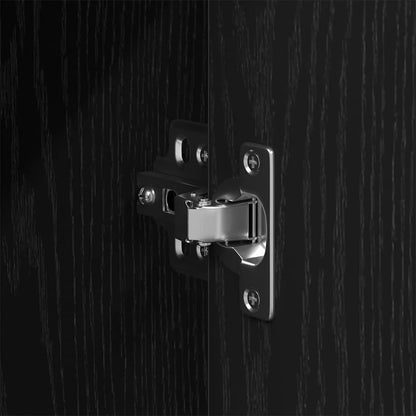 Bathroom Furniture Set with Shelf Black Oak 33 x 33 x 120.5 cm