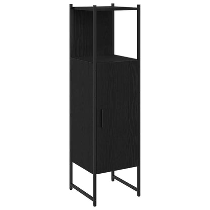Bathroom Furniture Set with Shelf Black Oak 33 x 33 x 120.5 cm