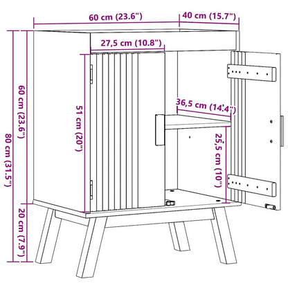 Sink Base Cabinet with Shelf Olden Brown 114 x 43 x 73.5 cm