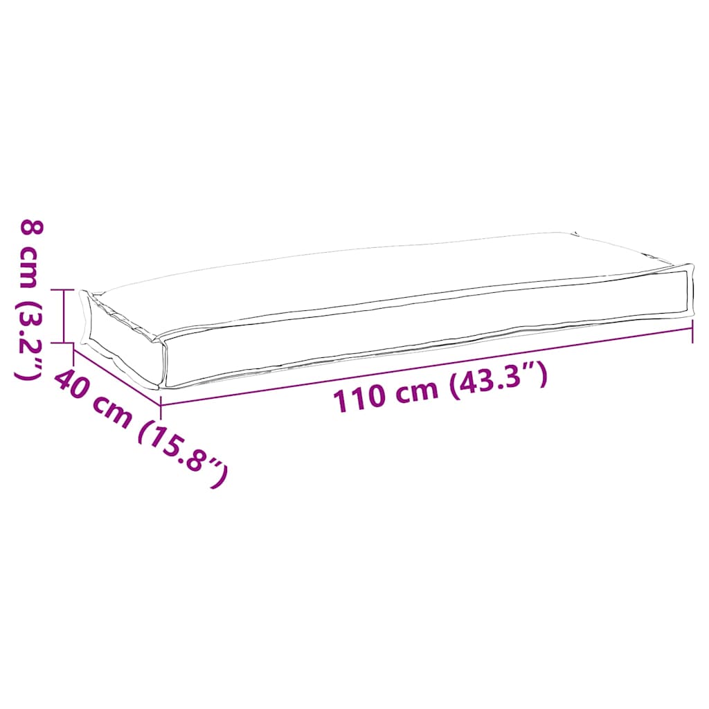 Pallet Cushion for Bench Taupe 110 x 40 x 8 cm Oxford fabric