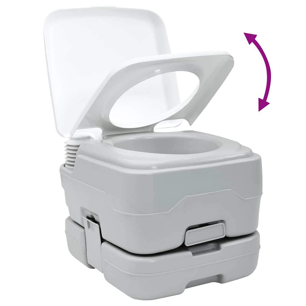 Portable Camping Toilet Grey 41.5 x 36.5 x 30 cm