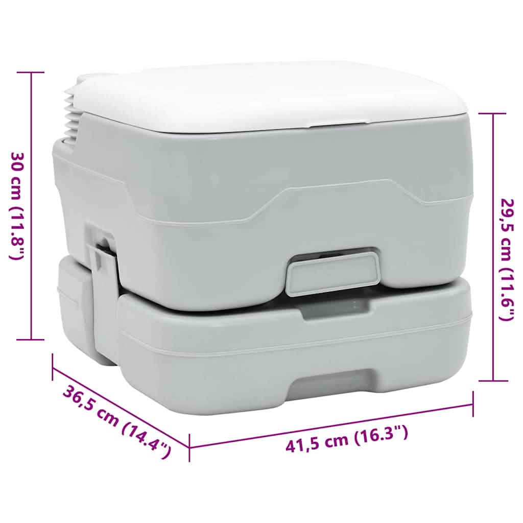 Portable Camping Toilet Grey 41.5 x 36.5 x 30 cm