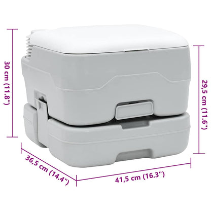 Portable Camping Toilet Grey 41.5 x 36.5 x 30 cm