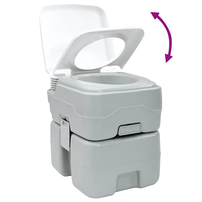 Portable Camping Toilet Grey 41.5 x 36.5 x 42 cm