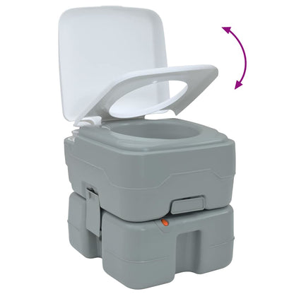 Portable Camping Toilet Grey and white 41.5 x 36.5 x 37.5 cm