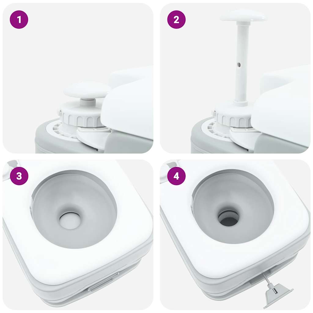 Portable Camping Toilet Grey and white 41.5 x 36.5 x 30 cm