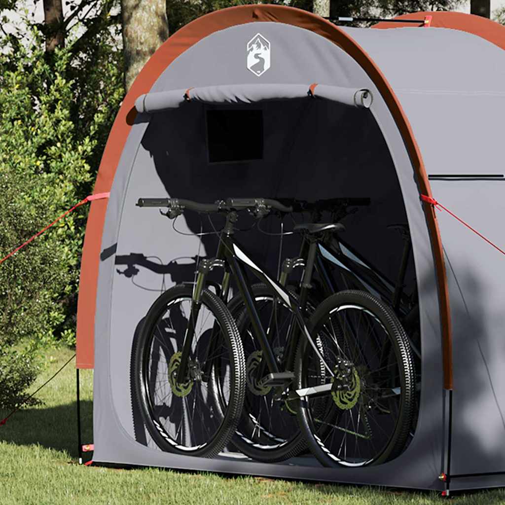 Bike Storage Tent with Roof Grey and Orange 210 x 90 x 174 cm