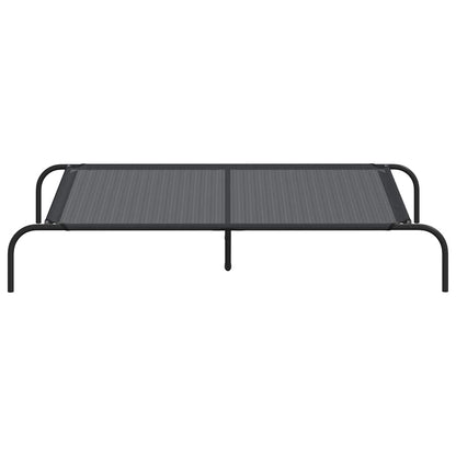 Elevated Dog Bed Black 130x80x20 cm Textilene and Steel