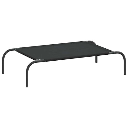 Elevated Dog Bed Black 90x50x20 cm Oxford Fabric and Steel