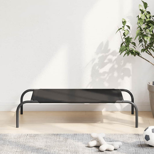 Elevated Dog Bed Black 90x50x20 cm Oxford Fabric and Steel