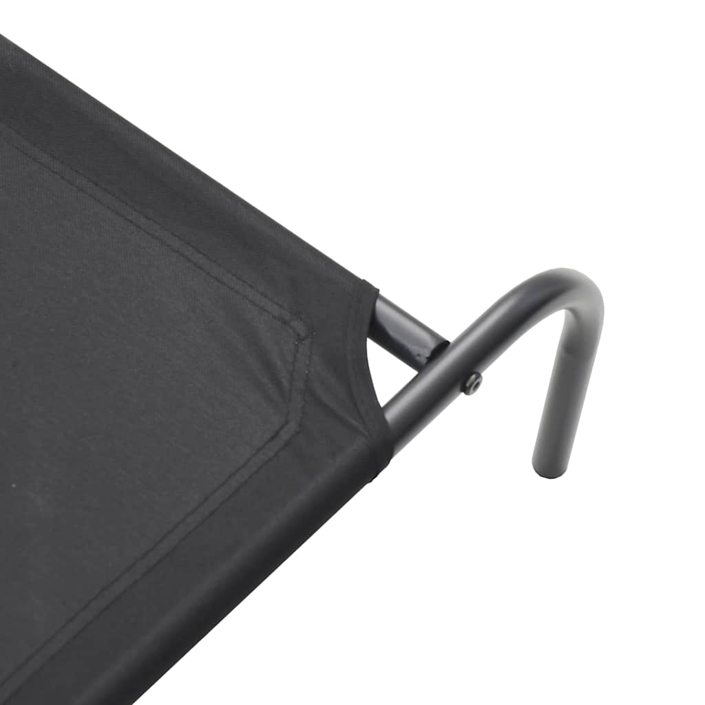 Elevated Dog Bed Black 110x65x20 cm Oxford Fabric and Steel